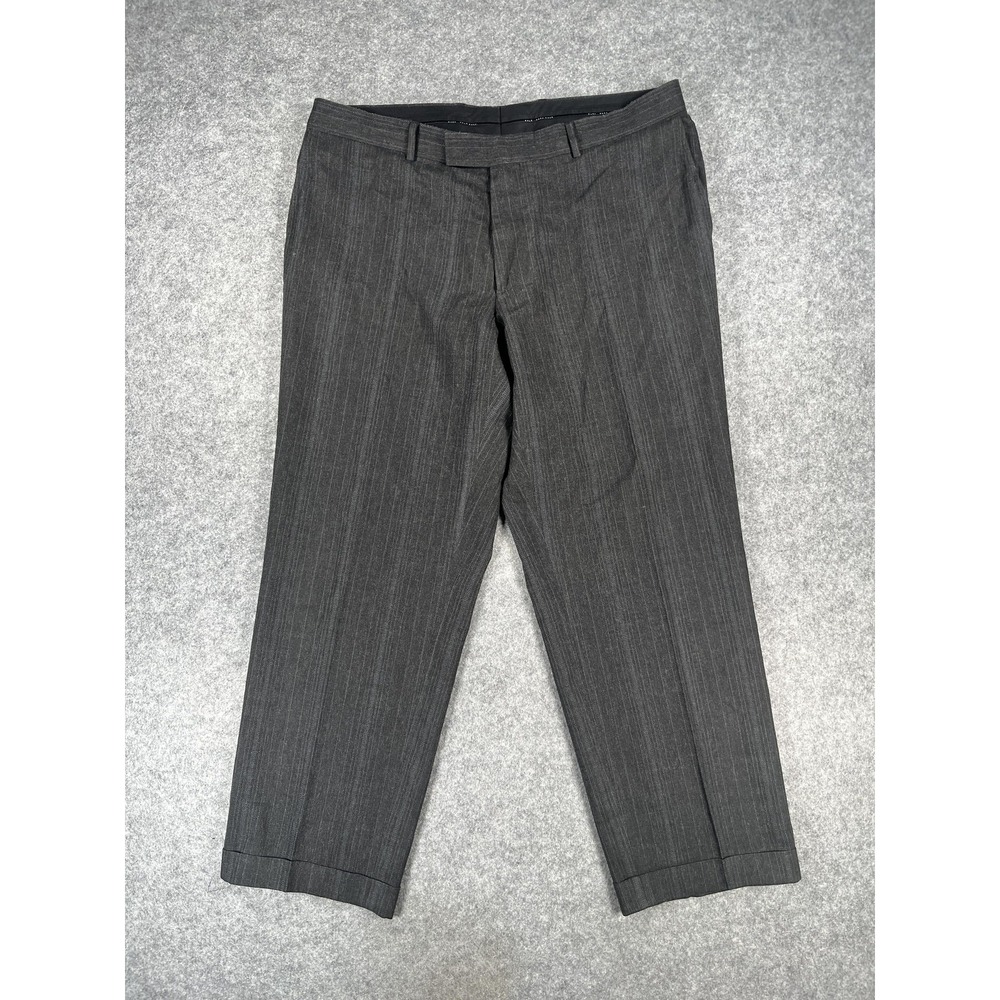 Hugo Boss Dress Pants Mens 34x29 Pinstripe Flat Front Wool Blend‎ Classic Slacks